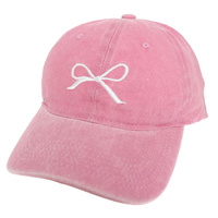 BOW EMBROIDERED BASEBALL CAP